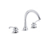 KOHLER T12885-4-CP Fairfax Deck-Mount Bath Faucet Trim With Lever Handles And Traditional 8-7/8" Non-Diverter Slip-Fit Spout, Valve Not Included in Polished Chrome