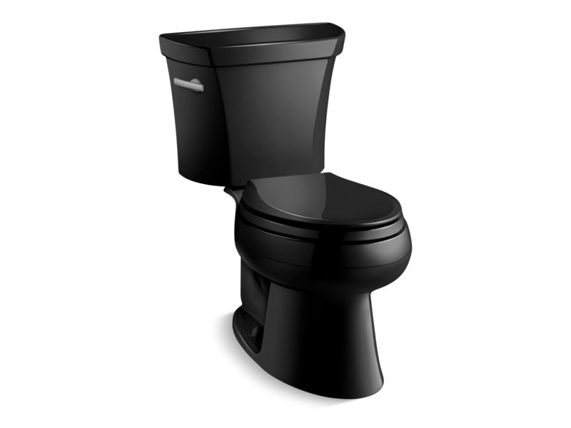 KOHLER 3978-7 Wellworth Two-Piece Elongated 1.6 Gpf Toilet in Black