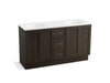 KOHLER K-99524-TK-1WC Damask 60" bathroom vanity cabinet with toe kick, 2 doors and 3 drawers