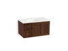 KOHLER K-99520-L-1WE Damask 36" wall-hung bathroom vanity cabinet with 1 door and 2 drawers on left