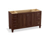 KOHLER K-99523-LG-1WE Damask 60" bathroom vanity cabinet with furniture legs, 2 doors and 6 drawers
