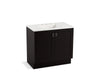 KOHLER K-99531-TK-1WU Poplin 36" bathroom vanity cabinet with toe kick and 2 doors
