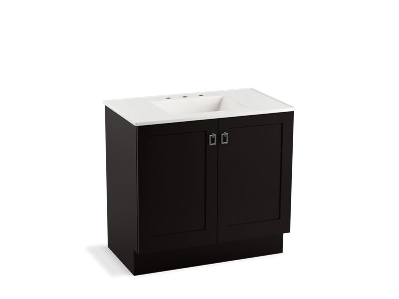 KOHLER K-99531-TK-1WU Poplin 36" bathroom vanity cabinet with toe kick and 2 doors