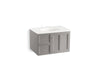 KOHLER K-99517-L-1WT Damask 30" wall-hung bathroom vanity cabinet with 1 door and 2 drawers on left