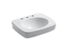 KOHLER K-2340-8 Bancroft pedestal bathroom sink basin with 8" widespread faucet holes