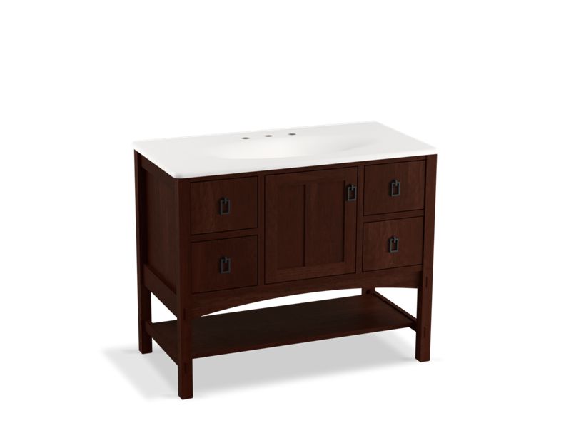 KOHLER K-99568-1WG Marabou 42" bathroom vanity cabinet with 1 door and 4 drawers
