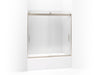 KOHLER K-706001-L Levity Sliding bath door, 59-3/4" H x 54 - 57" W, with 1/4" thick Crystal Clear glass