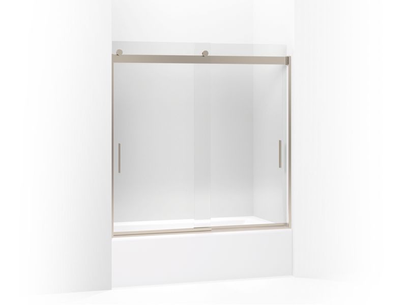 KOHLER K-706001-L Levity Sliding bath door, 59-3/4" H x 54 - 57" W, with 1/4" thick Crystal Clear glass