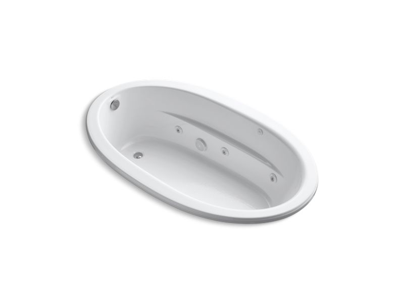 KOHLER K-1164-S1W-0 Sunward 72" x 42" drop-in whirlpool with Bask heated surface