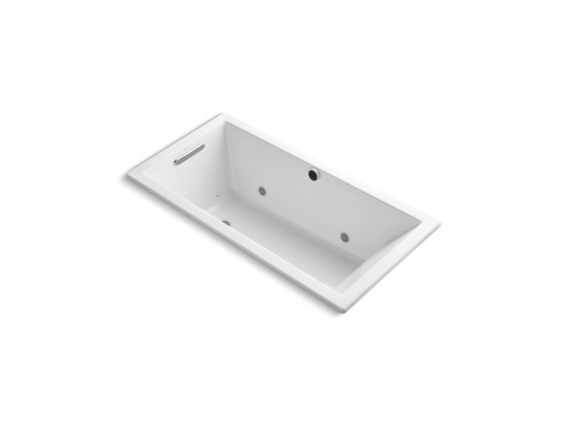 KOHLER K-1167-GCR-0 Underscore Rectangle 60" x 30" drop-in BubbleMassage(TM) Air Bath with chromatherapy