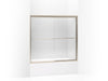 KOHLER 702202-L-ABV Fluence Sliding Bath Door, 55-3/4" H X 54 - 57" W, With 1/4" Thick Crystal Clear Glass in Anodized Brushed Bronze