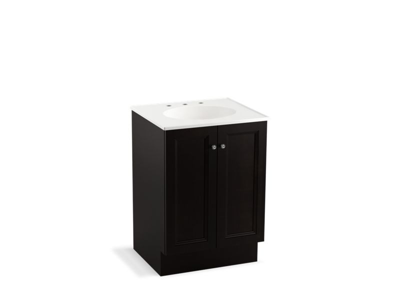 KOHLER K-99513-TK-1WU Damask 24" bathroom vanity cabinet with toe kick and 2 doors