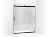 KOHLER K-706164-L Levity Sliding shower door, 74" H x 56-5/8 - 59-5/8" W, with 5/16" thick Crystal Clear glass