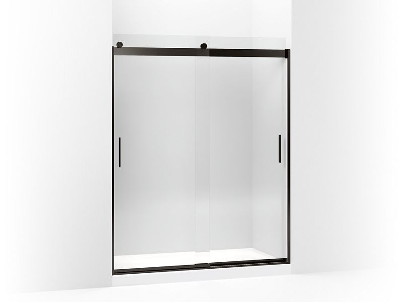 KOHLER K-706164-L Levity Sliding shower door, 74" H x 56-5/8 - 59-5/8" W, with 5/16" thick Crystal Clear glass