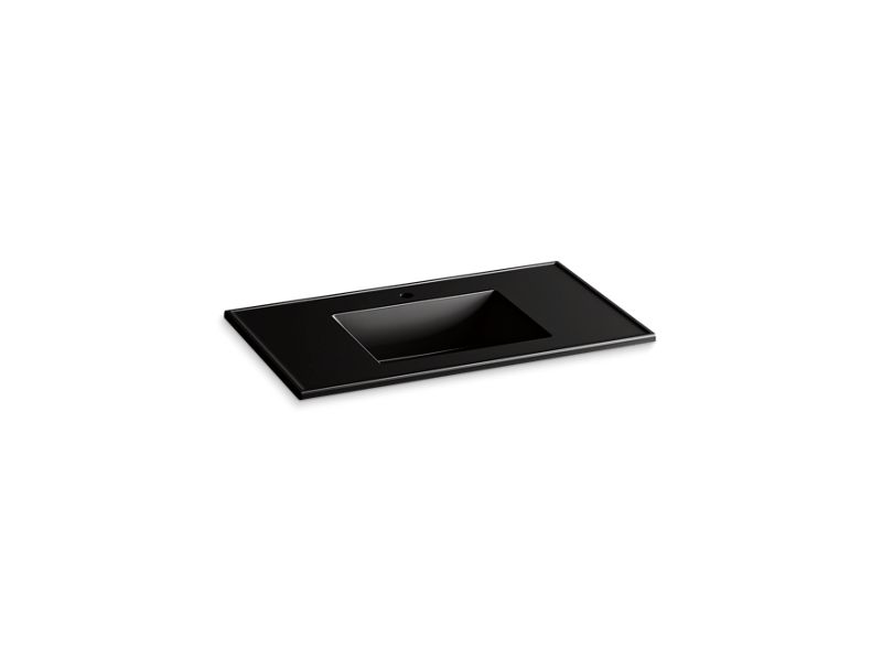 KOHLER K-2781-1 Ceramic/Impressions 37" rectangular vanity-top bathroom sink with single faucet hole