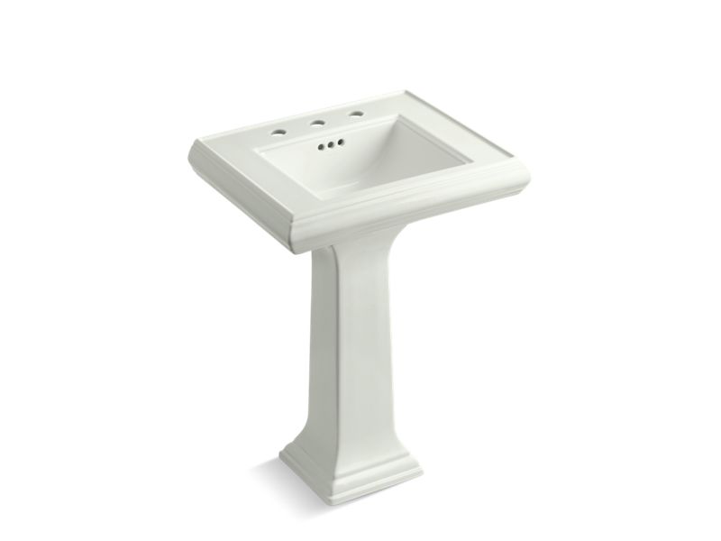 KOHLER 2238-8 Memoirs Classic 24" pedestal bathroom sink with 8" widespread faucet holes