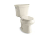 KOHLER 3987-47 Wellworth Two-Piece Round-Front Dual-Flush Toilet in Almond