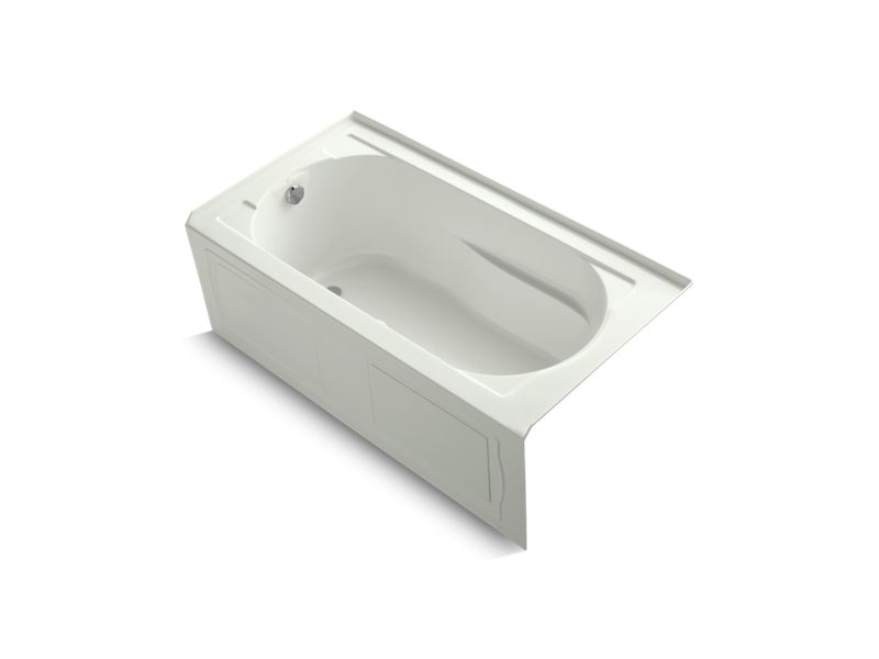 KOHLER K-1357-GLA-NY Devonshire 60" x 32" alcove BubbleMassage(TM) Air Bath with integral apron, integral flange, left-hand drain and heater