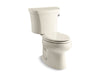 KOHLER 3948-TR-47 Wellworth Two-Piece Elongated 1.28 Gpf Toilet With Right-Hand Trip Lever, Tank Cover Locks And 14" Rough-In in Almond