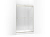 KOHLER 706016-L-NX Levity Sliding Shower Door, 74" H X 44-5/8 - 47-5/8" W, With 3/8" Thick Crystal Clear Glass And Square Towel Bar in Brushed Nickel