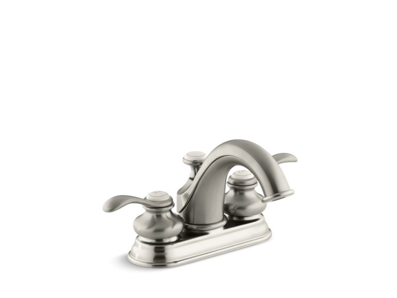 KOHLER 12266-4-BN Fairfax Centerset Bathroom Sink Faucet With Lever Handles in Vibrant Brushed Nickel