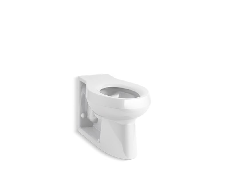 KOHLER K-4398-SS Anglesey Floor-mount rear spud antimicrobial flushometer bowl with integral seat