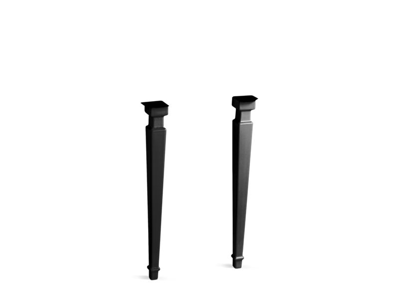 KOHLER 2318-7 Kathryn Tapered Fireclay Table Legs in Black