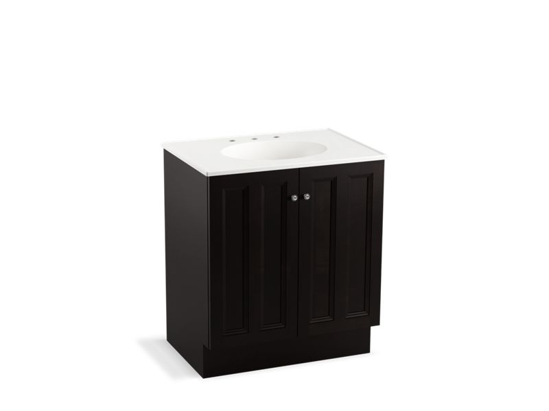 KOHLER K-99515-TK-1WU Damask 30" bathroom vanity cabinet with toe kick and 2 doors