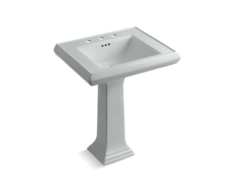 KOHLER 2258-8 Memoirs Classic 27" pedestal bathroom sink with 8" widespread faucet holes