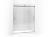 KOHLER K-706164-L Levity Sliding shower door, 74" H x 56-5/8 - 59-5/8" W, with 5/16" thick Crystal Clear glass