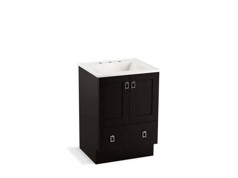 KOHLER K-99527-TK-1WU Poplin 24" bathroom vanity cabinet with toe kick, 2 doors and 1 drawer