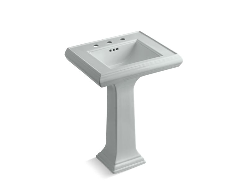 KOHLER 2238-8 Memoirs Classic 24" pedestal bathroom sink with 8" widespread faucet holes