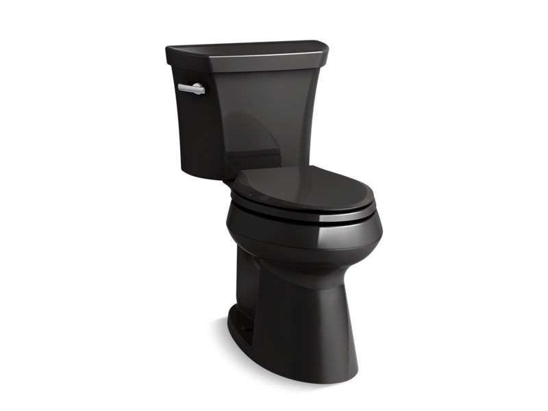 KOHLER 76301-7 Highline Comfort Height Two-Piece Elongated 1.28 Gpf Chair Height Toilet in Black