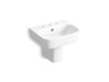 KOHLER 77768-8-0 Modernlife Wall-Mount Pedestal Bathroom Sink in White