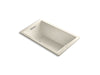 KOHLER K-1849-GW-47 Underscore Rectangle 60" x 36" drop-in BubbleMassage(TM) Air Bath with reversible drain and Bask(TM) heated surface
