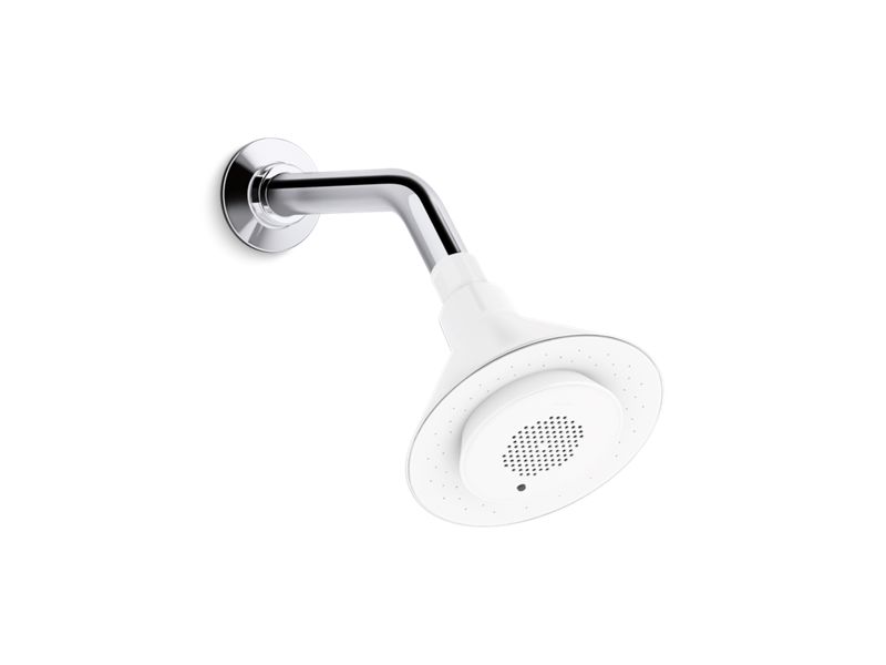 KOHLER 9245-E-0 Moxie 2.0 Gpm Single-Function Showerhead With Wireless Speaker in White