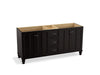 KOHLER K-99525-LGSD-1WU Damask 72" bathroom vanity cabinet with furniture legs, 4 doors and 3 drawers, split top drawer