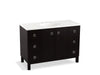 KOHLER K-99509-LGSD-1WU Jacquard 48" bathroom vanity cabinet with furniture legs, 2 doors and 6 drawers, split top drawers