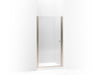 KOHLER 702408-L-ABV Fluence Pivot Shower Door, 65-1/2" H X 33-3/4 - 35-1/4" W, With 1/4" Thick Crystal Clear Glass in Anodized Brushed Bronze
