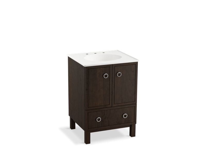 KOHLER K-99501-LG-1WC Jacquard 24" bathroom vanity cabinet with furniture legs, 2 doors and 1 drawer