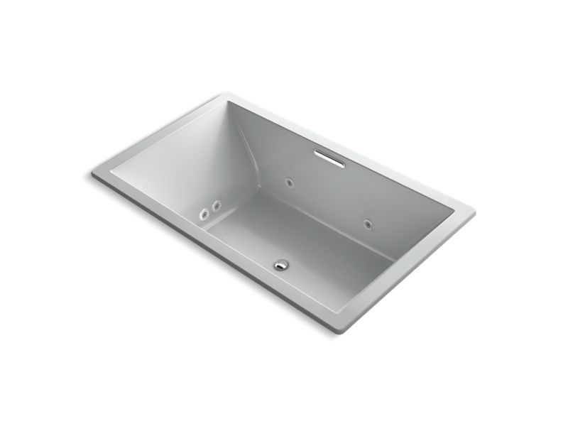 KOHLER K-1174-XH2G-95 Underscore Rectangle 72" x 42" drop-in whirlpool + BubbleMassage(TM) Air Bath with center drain