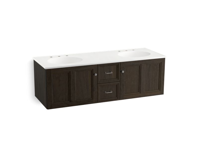 KOHLER K-99524-1WC Damask 60" wall-hung bathroom vanity cabinet with 2 doors and 2 drawers