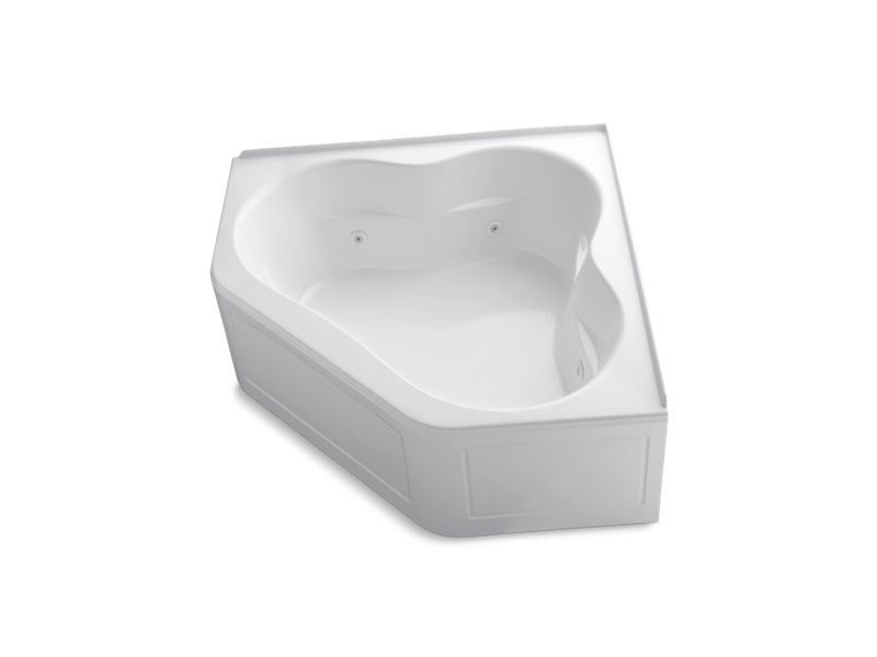 KOHLER K-1160-HL-0 Tercet 60" x 60" whirlpool with integral flange, heater and center drain