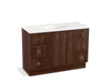 KOHLER K-99509-TKSD-1WE Jacquard 48" bathroom vanity cabinet with toe kick, 2 doors and 6 drawers, split top drawers