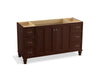 KOHLER K-99523-LG-1WG Damask 60" bathroom vanity cabinet with furniture legs, 2 doors and 6 drawers