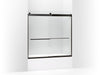 KOHLER K-706005-L Levity Sliding bath door, 59-3/4" H x 54 - 57" W, with 1/4" thick Crystal Clear glass