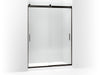 KOHLER K-706013-L Levity Sliding shower door, 82" H x 56-5/8 - 59-5/8" W, with 3/8" thick Crystal Clear glass