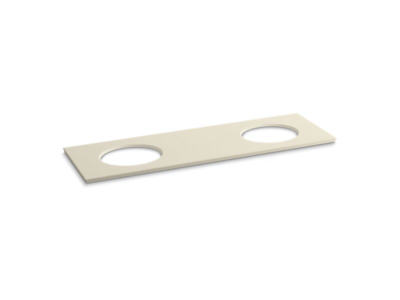 KOHLER 5434-S34 Solid/Expressions 73" Vanity Top With Double Verticyl(R) Oval Cutout in Almond Expressions