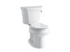 KOHLER 3997-UR-0 Wellworth Two-Piece Round-Front 1.28 Gpf Toilet With Right-Hand Trip Lever And Insulated Tank in White