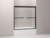 KOHLER 709062-L-ABZ Gradient Sliding Bath Door, 58-1/16" H X 59-5/8" W, With 1/4" Thick Crystal Clear Glass in Anodized Dark Bronze